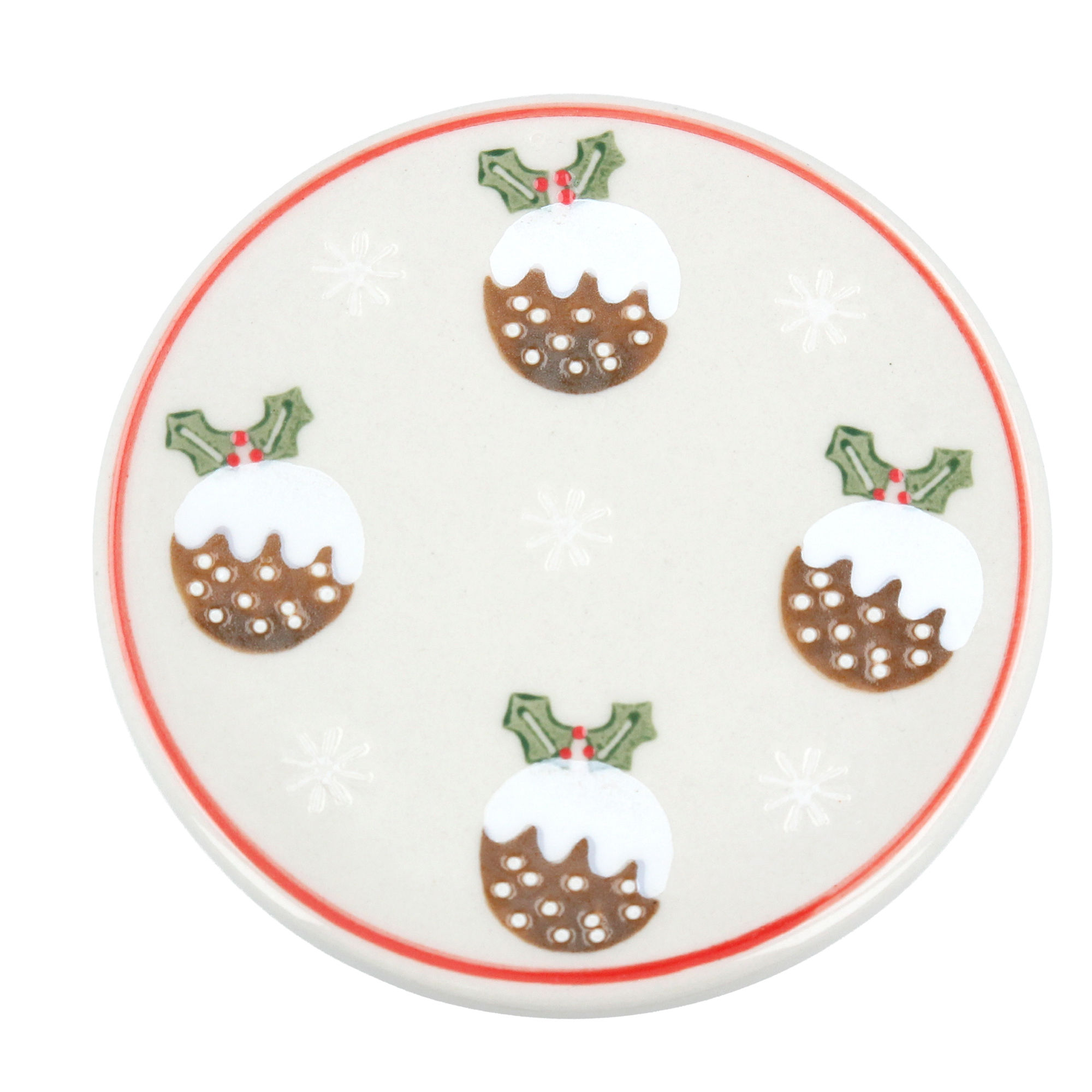 Gisela Graham Christmas Pudding Stoneware Coaster