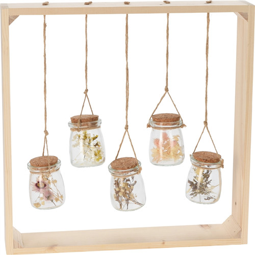 Hanging Glass Jars with Artificial Flowers parkslane.co.uk