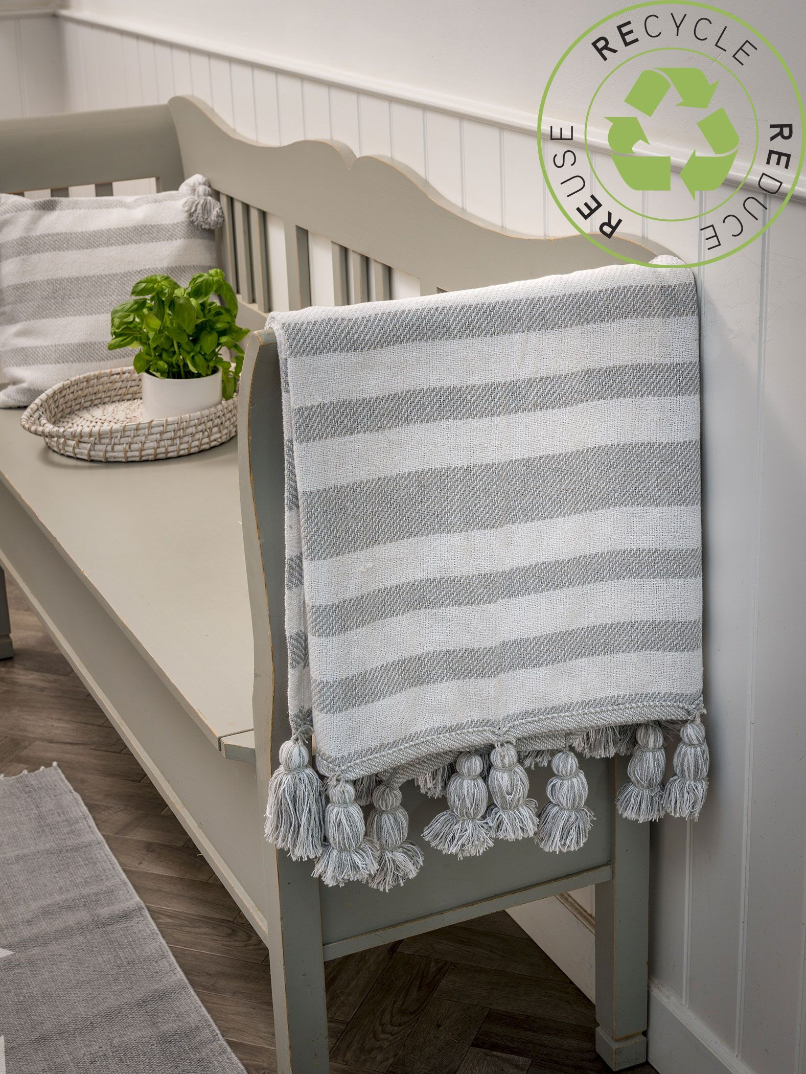 Recycled Striped Throw