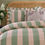 Thumbnail: Birdie Pink/Green Stripe Duvet Cover Set - Single/Double/King