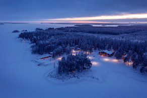 Brändön Lodge Cabins Swedish Lapland Luleå. Accomodation, accommodation. Drone image