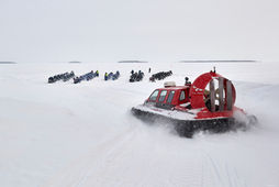 Fly over the frozen sea in Luleå archipelago! A very unique experience. Hovercraft tour in arctic Sweden