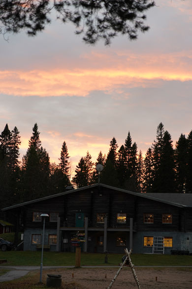 Evening light above Brändön Lodge