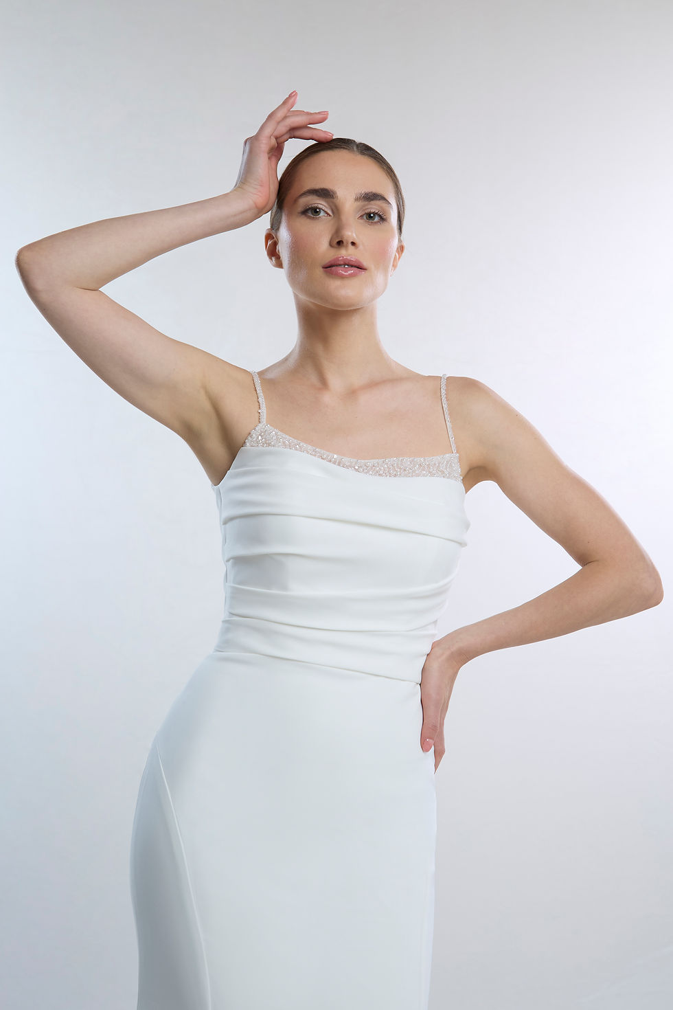 Thumbnail: WS214-Fishtail Crepe Wedding Dress