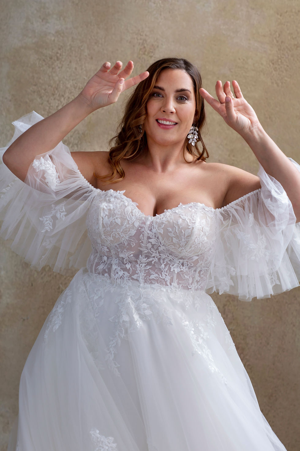 Thumbnail: WP770-A-line Lace And Tulle Wedding Dress