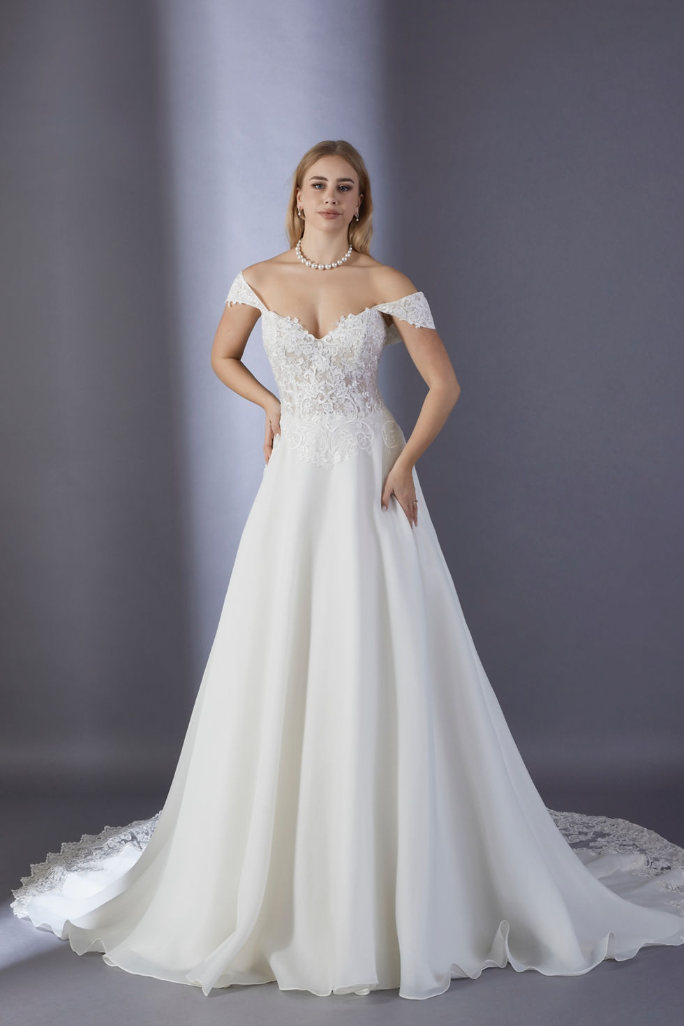 Thumbnail: WS168-Lace And Organza Wedding Gown