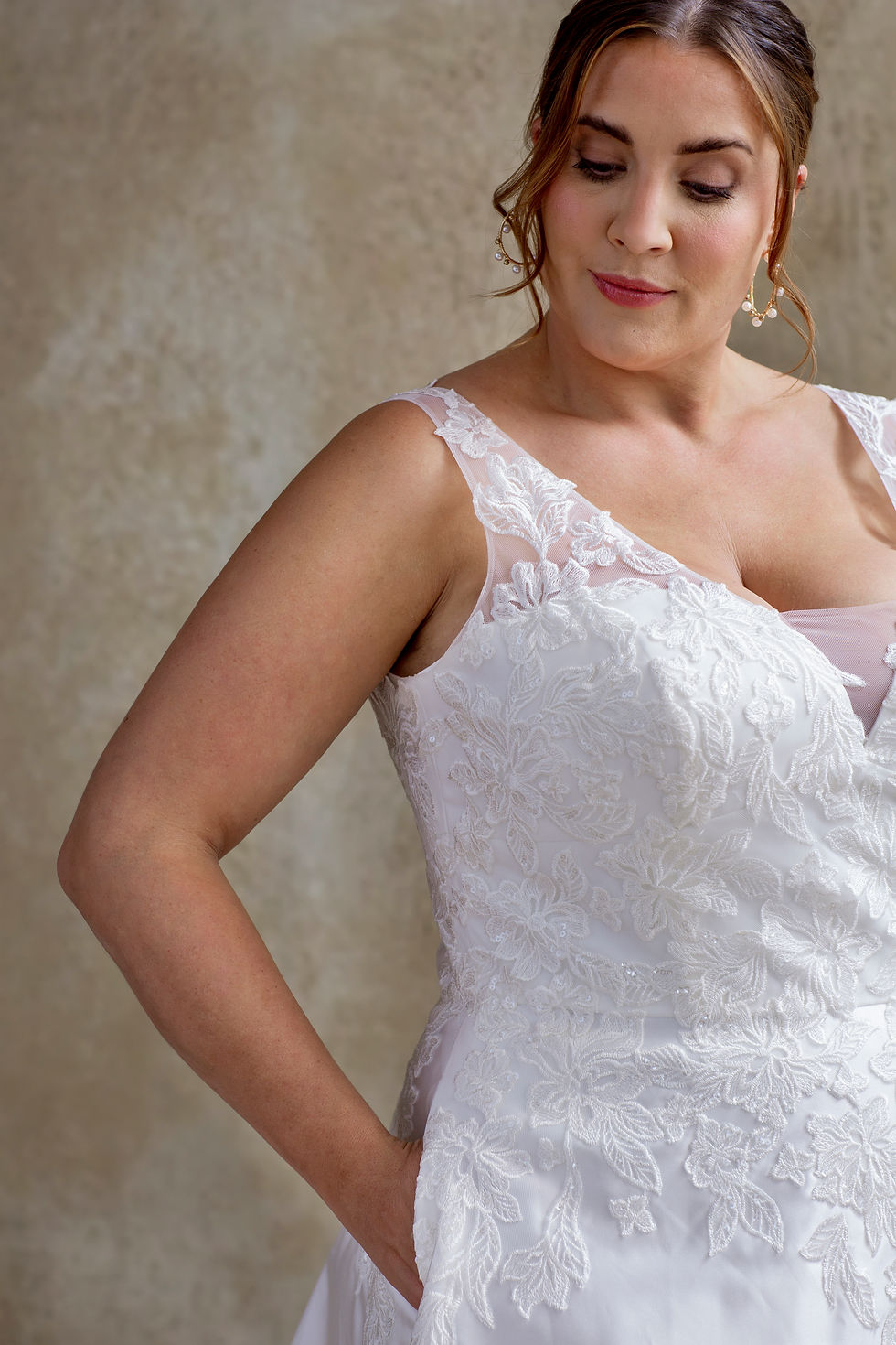 Thumbnail: WP774-A-line Satin Wedding Dress