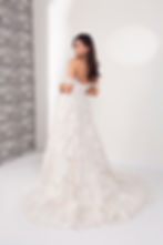 long train wedding dress off shoulder with flowers perfect with veil