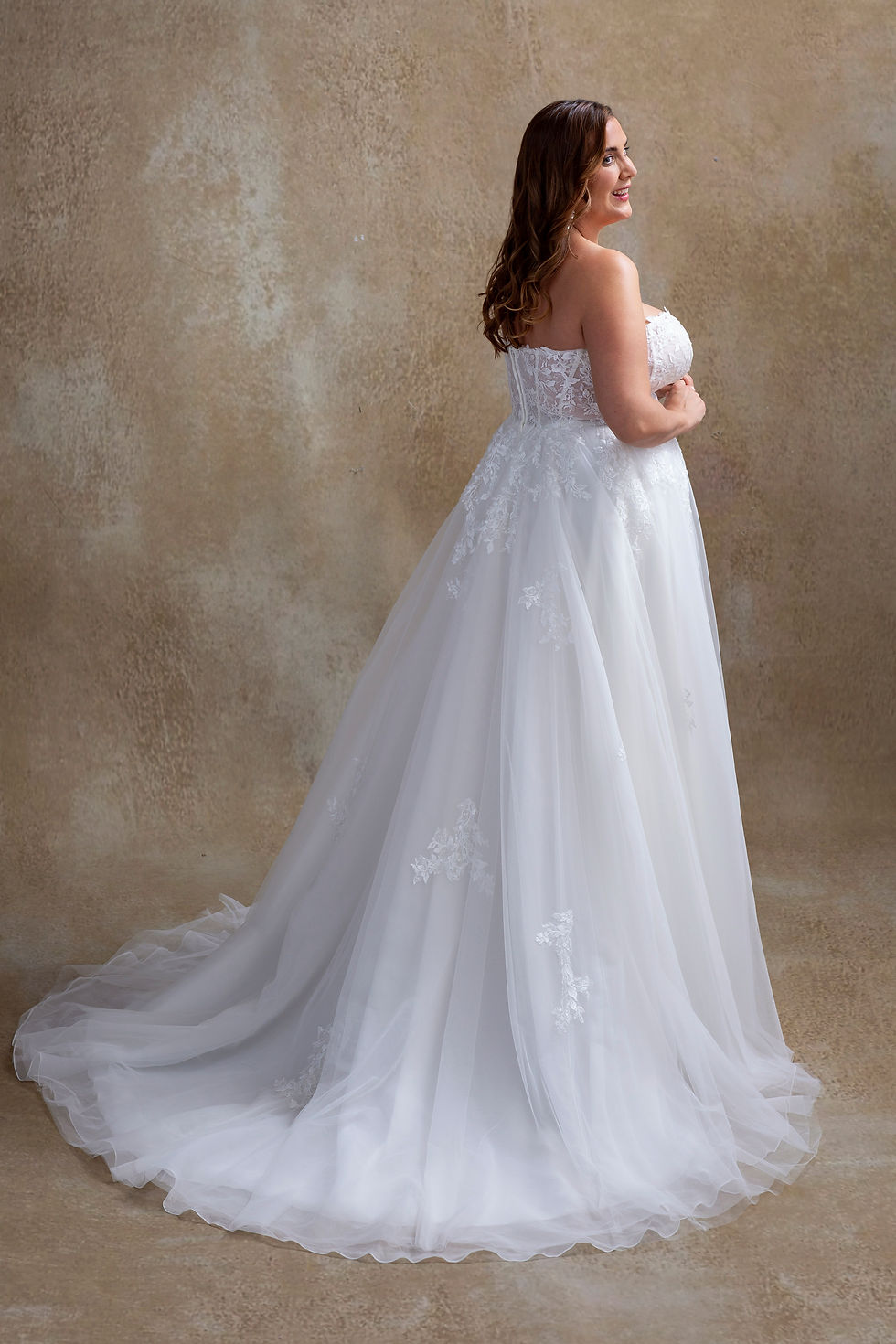 Thumbnail: WP770-A-line Lace And Tulle Wedding Dress