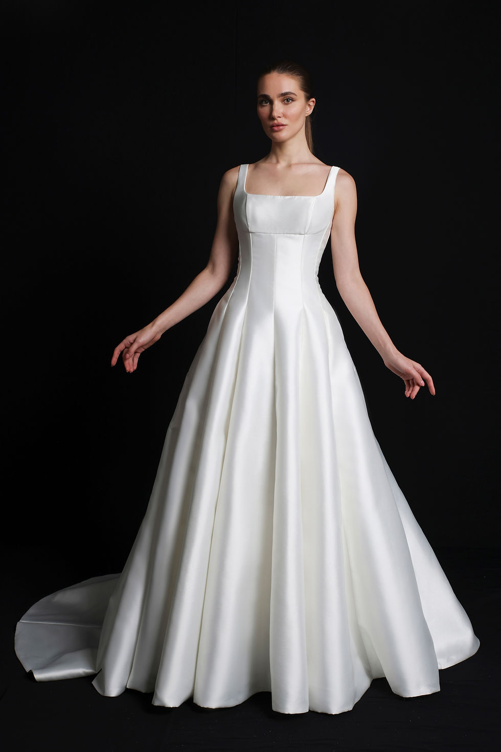 Thumbnail: WSS005-A-line Mikado Wedding Dress