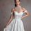 Thumbnail: R1845-Wedding Dress with Soft Scoop Neckline, Detachable Straps, Lace Appliqué