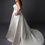 Thumbnail: WSP124-Ruched bustline wedding dress with lace details on bodice