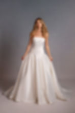 Thumbnail: WRS140- Strapless drop waistline with pleated skirt