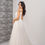 Thumbnail: Sheer lace glitter bodice with full glitter skirt modern wedding dress for next season. royal bridal gown