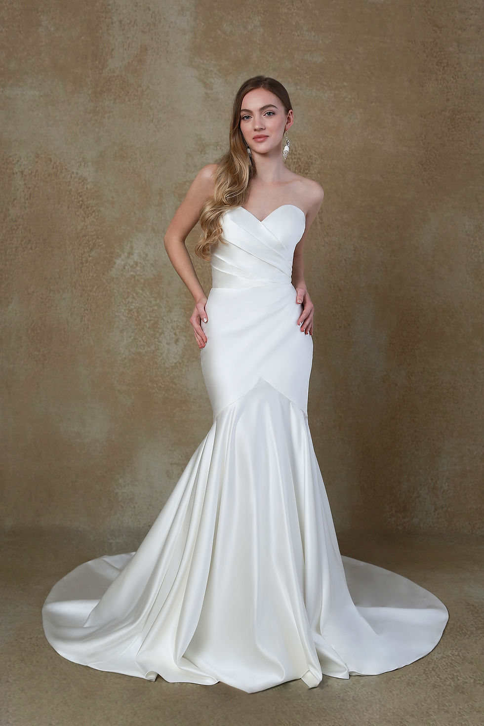 Thumbnail: R1784-Fishtail Satin Wedding Dress
