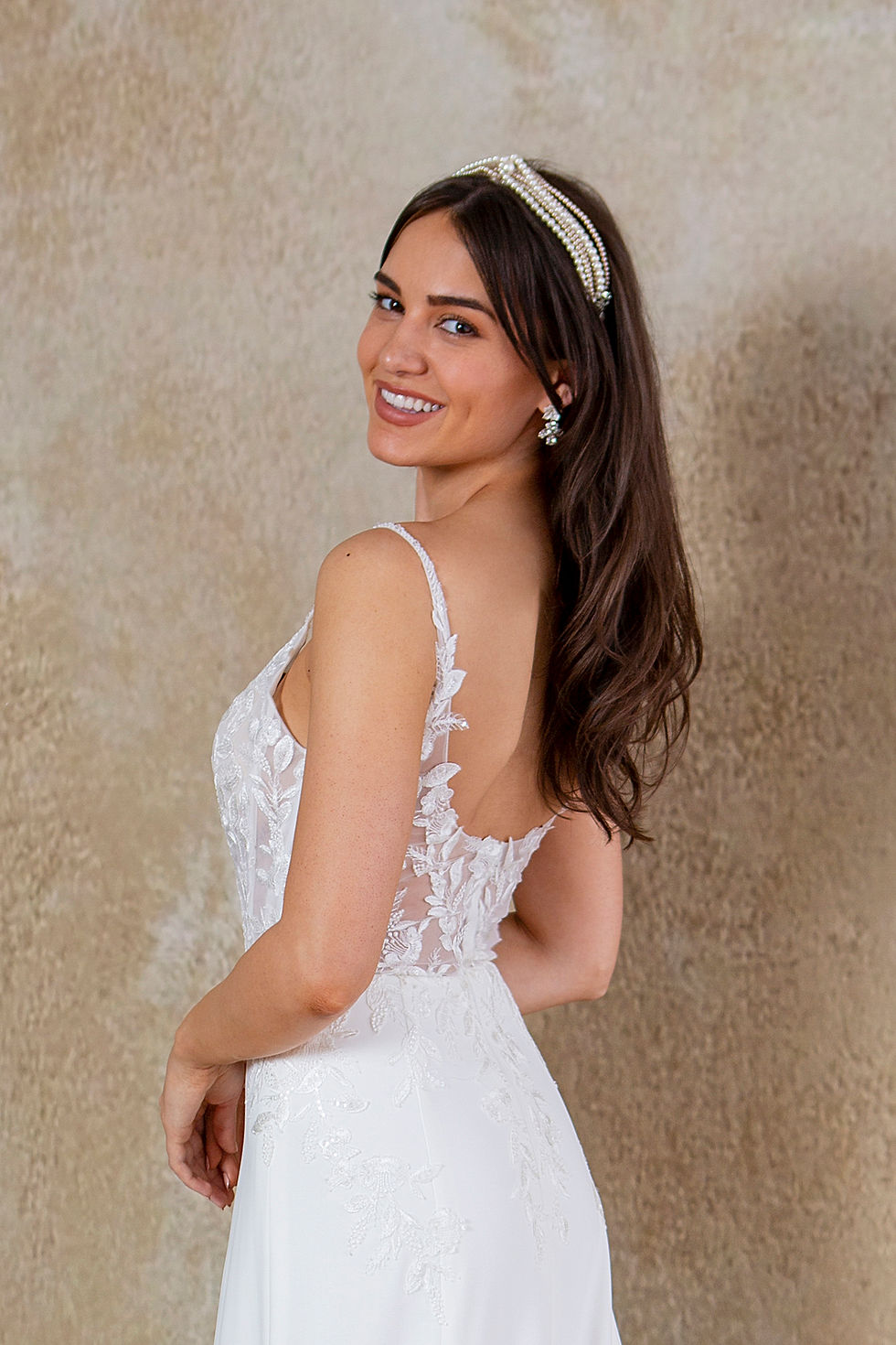 Thumbnail: Jenna-BE869丨A Line Lace And Crepe Weding Dress