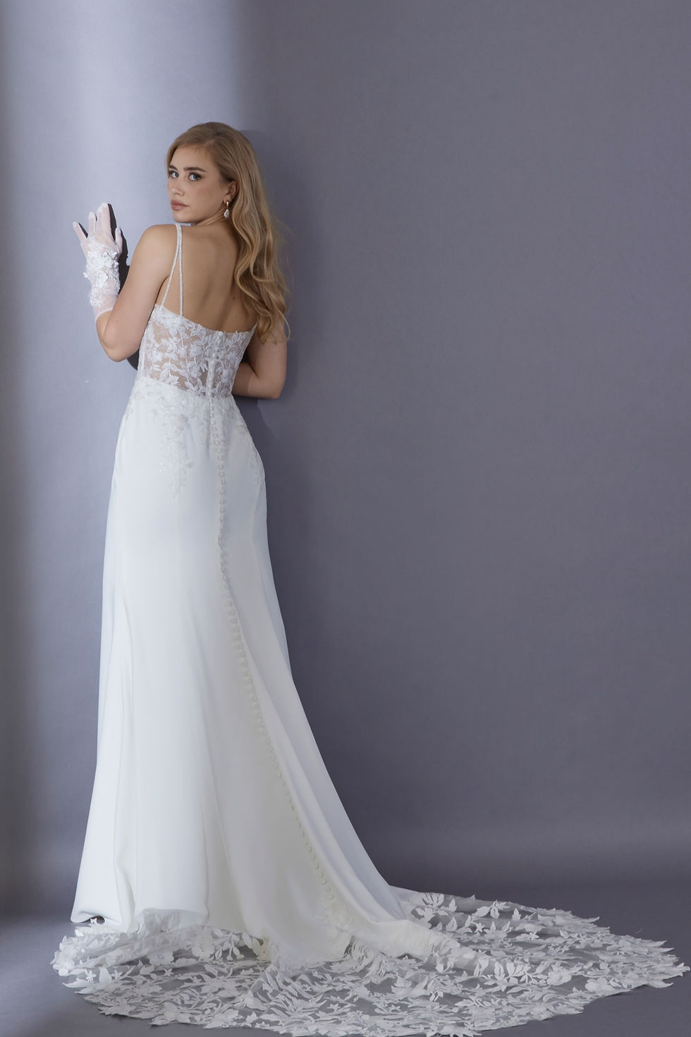 Thumbnail: WS186-Crepe Fishtail Wedding Gown