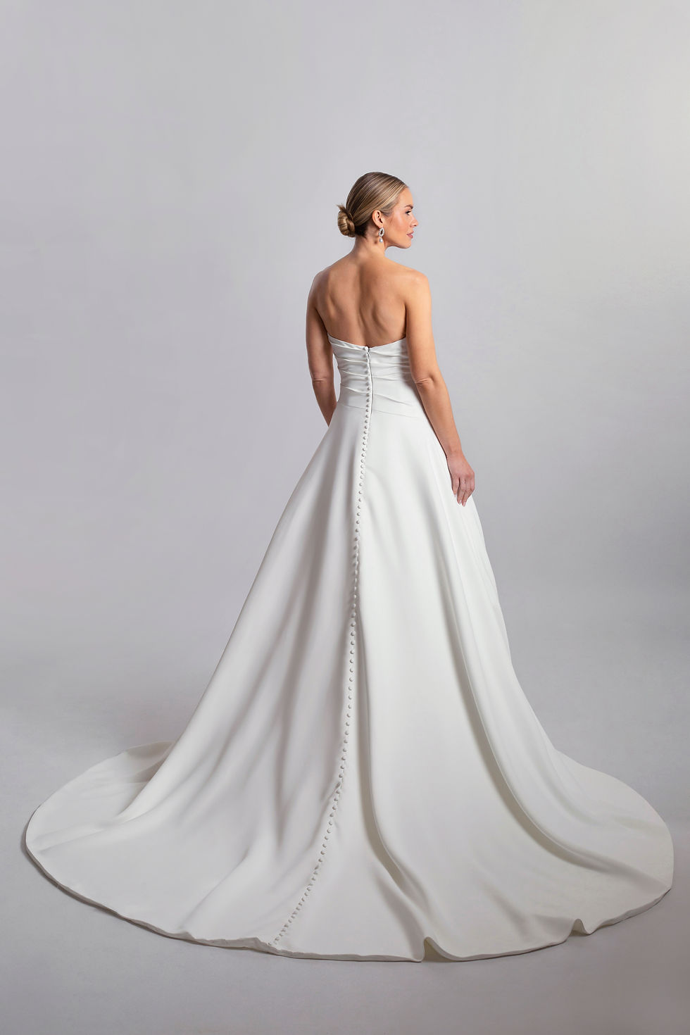 Thumbnail: WS409-Strapless ruched bodice with full A-line skirt