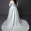 Thumbnail: WSP116-Satin Gown Pleating bodice wedding dress with long sleeves and full skirt