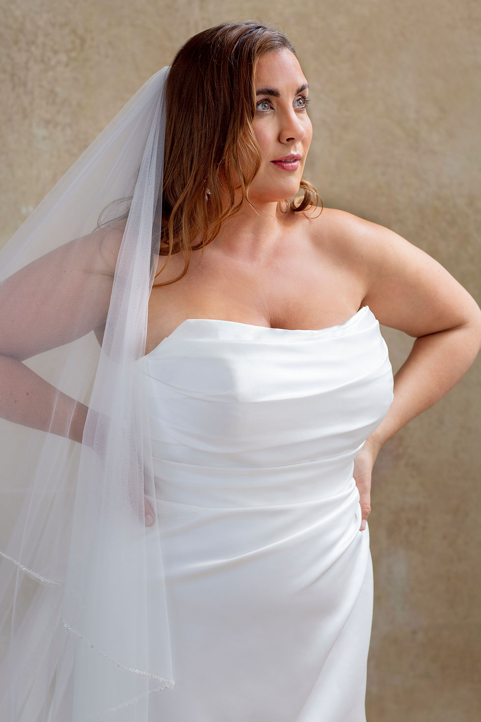 Thumbnail: WP763-A-line Satin Wedding Dress