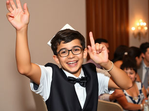 young teen celebrating traditions at a bat or bar mitzvah