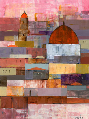 Thumbnail: JERUSALEM SUNSET- a print of an original painting