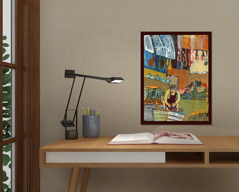 Thumbnail: TEL-AVIV MARKET- a print of an original painting