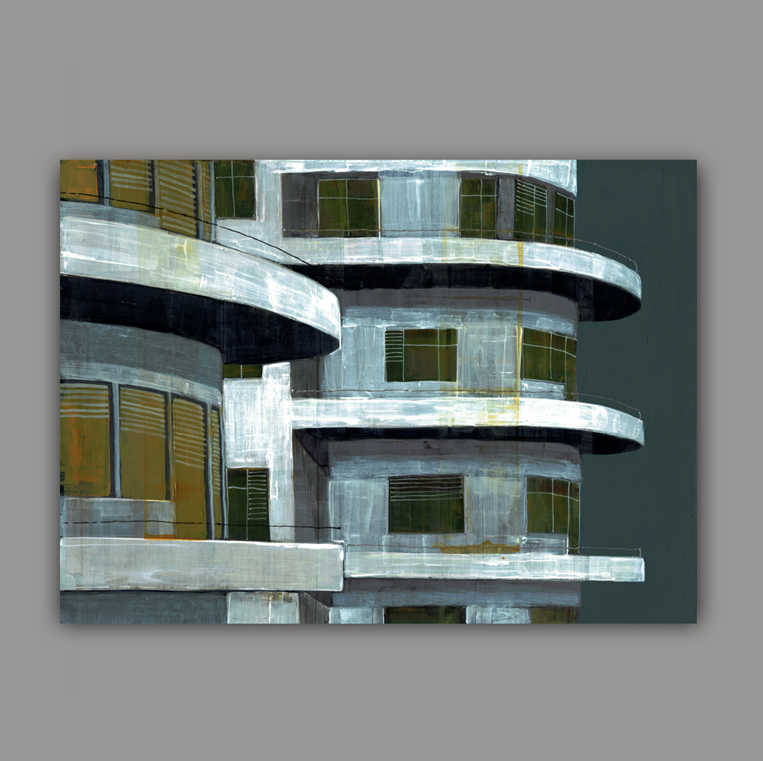 CURVED BAUHAUS- a print of an original painting