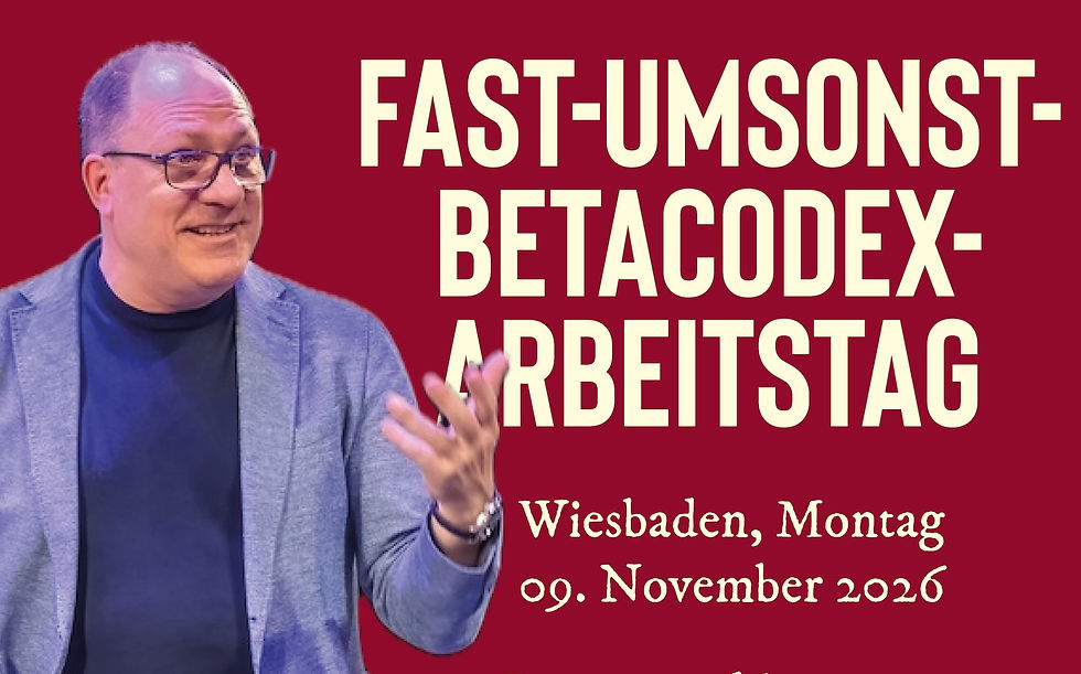 29."Fast-Umsonst-BetaCodex-Arbeitstag" mit Niels Pfläging im November 2026