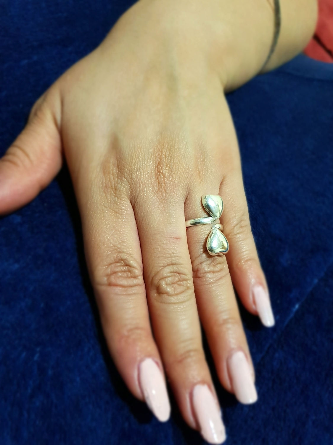 Anillo Doble Corazón Punta Punta