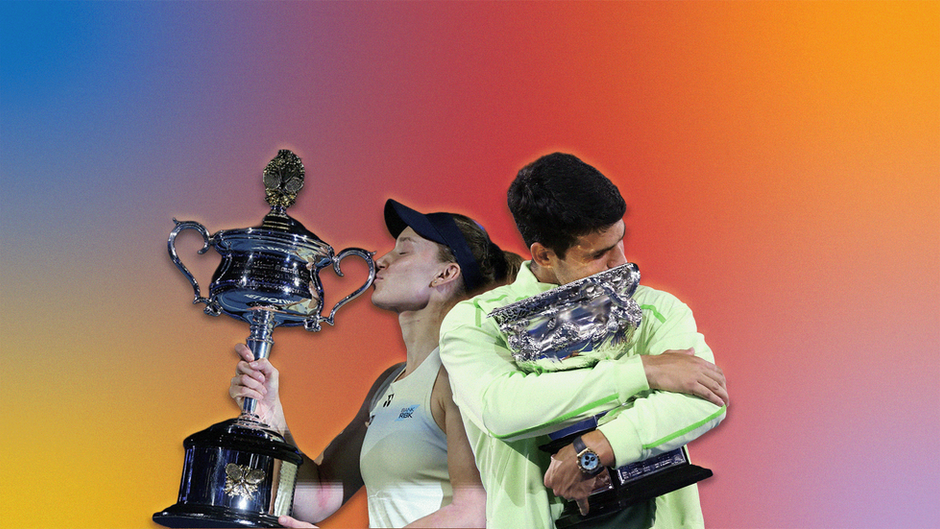 Elena Rybakina and Carlos Alcaraz AO 26 Champions