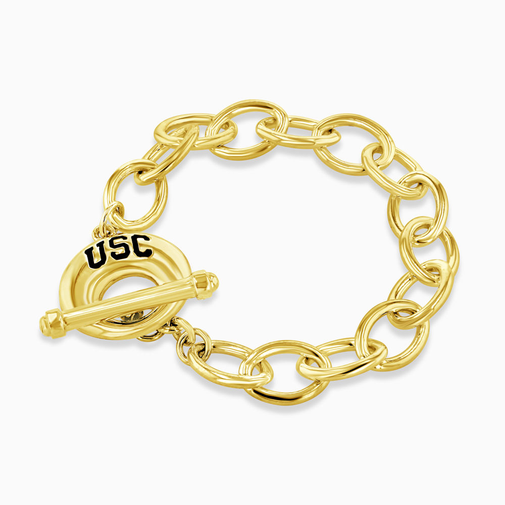 USC Toggle Clasp Bracelet with Thick Oval Link Chain