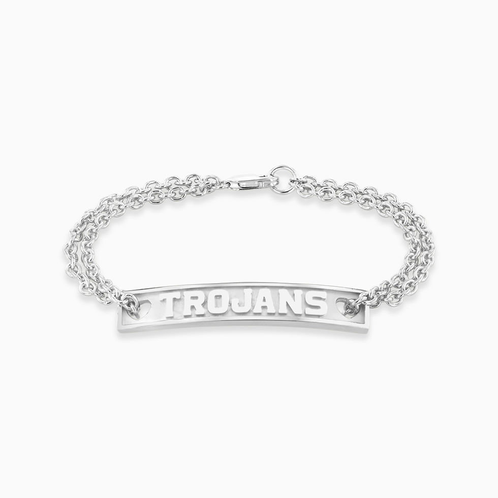 Thumbnail: “Trojans” Rectangular Bar Bracelet with Double Link Chain