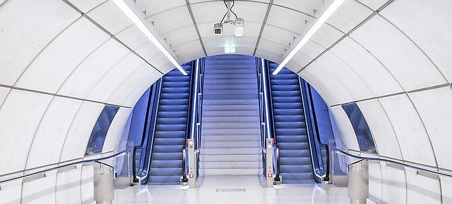 Escalators with camera surveillance