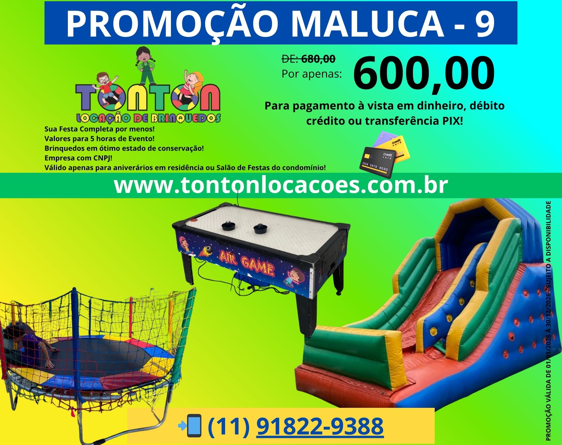 Aluguel de Tobogã Inflável e Infláveis Esportivos Personalizados na cidade de São Paulo, Barueri, Alphaville e região.