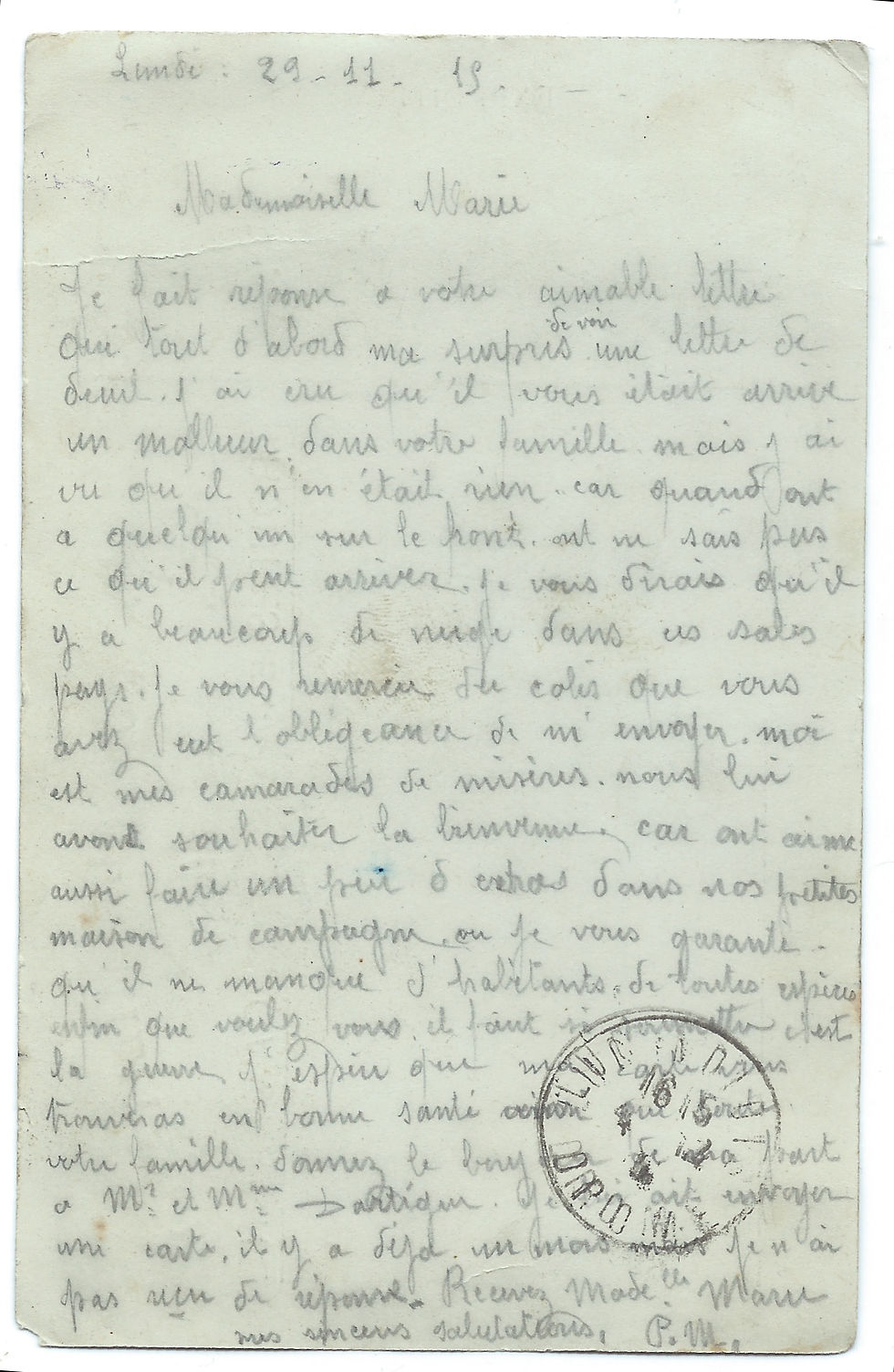 L'hôpital auxiliaire 208 bis de Luc-en-Diois (Drôme).  ​  Suite à la mobilisation du 03 août 1914, le service de santé militaire se préoccupe assez vite d'organiser des hôpitaux temporaires pour les blessés. Fin 1915, la Drôme compte 49 formations sanitaires pour les blessés et les malades de guerre.. Lettre des poilus