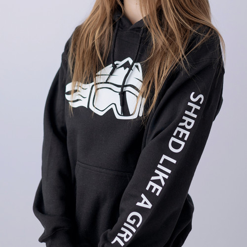 Shred Like A Girl Womens Hoodie | Ski Like A Girl