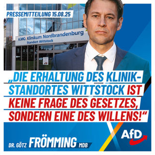 „Die Erhaltung des Klinikstandortes Wittstock ist keine Frage des Gesetzes, sondern eine des Willens!“