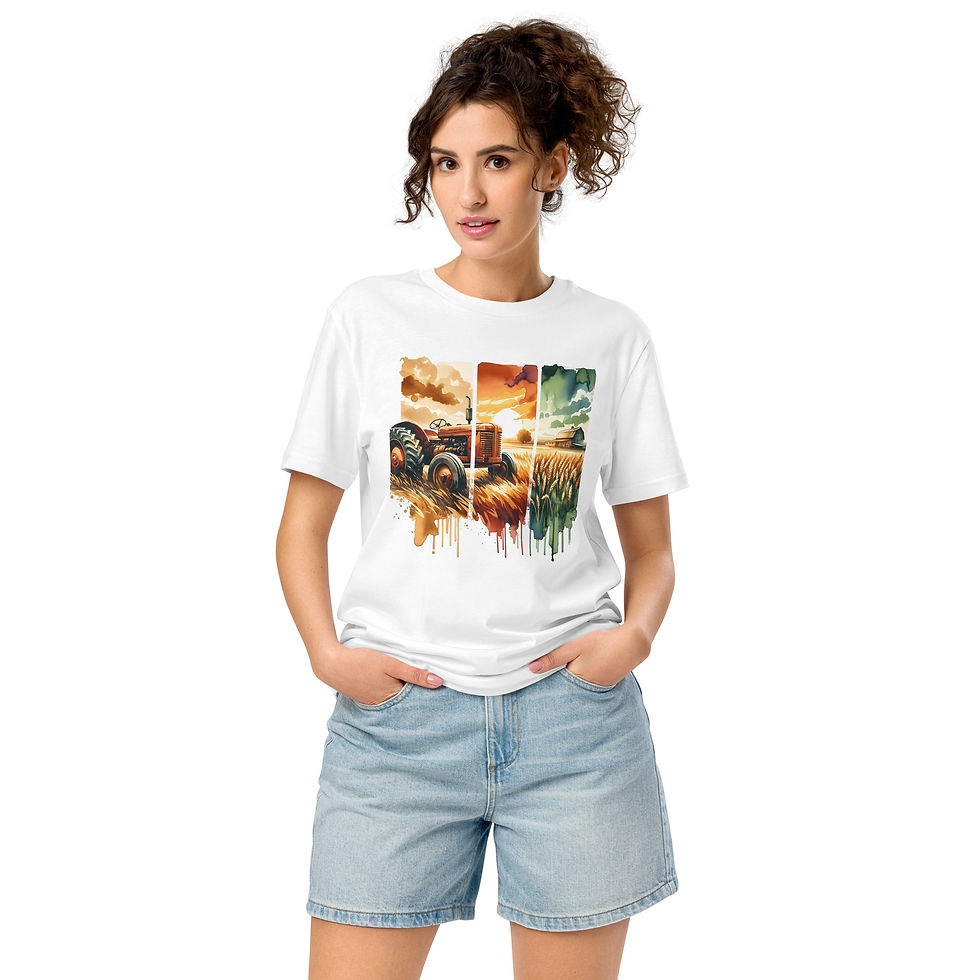 Thumbnail: Tractor Season Unisex Organic Mid-Light T-Shirt