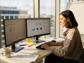 Ecommerce manager reviews retargeting results dashboard