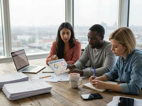 Ecommerce team planning social media strategy