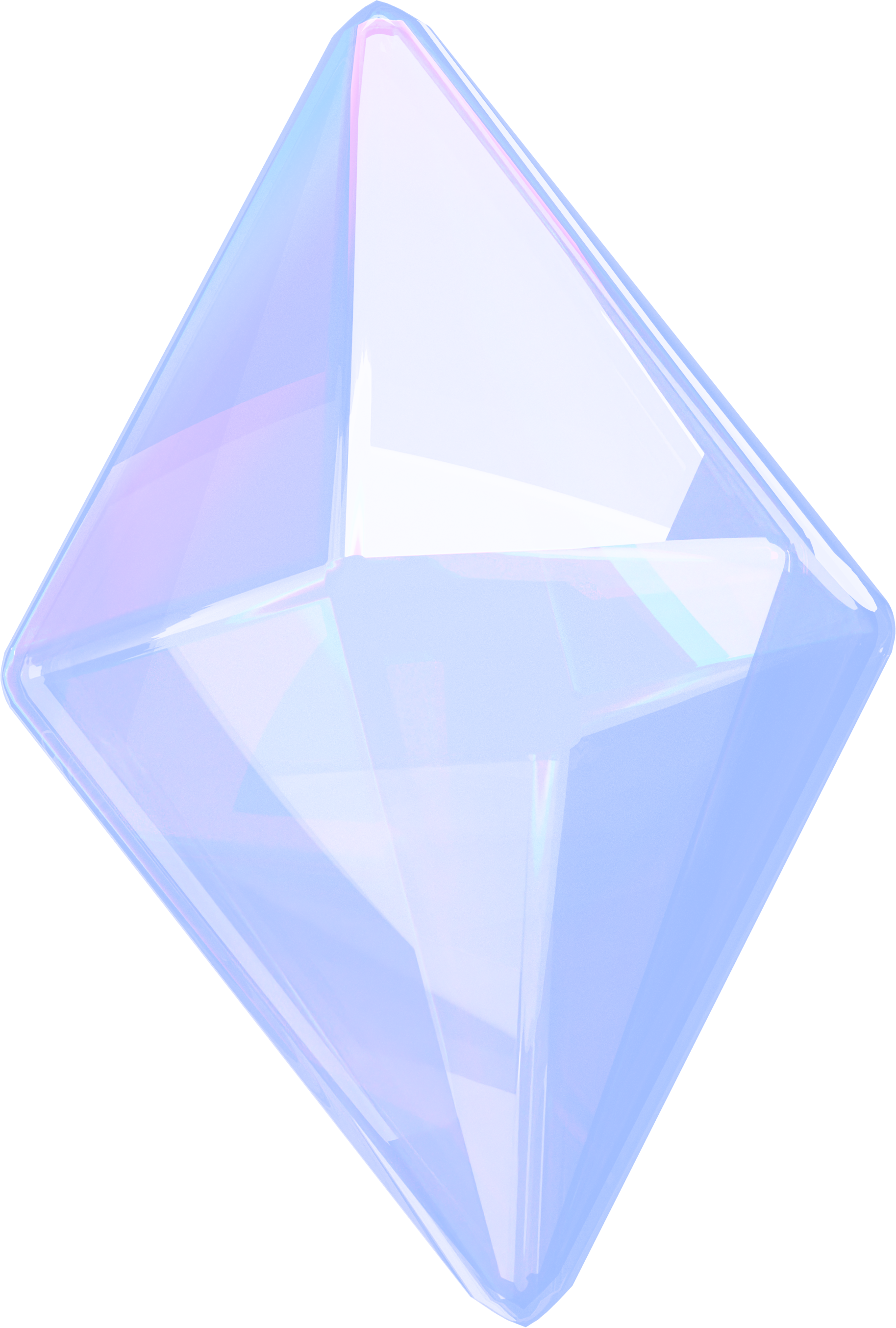 Abstract 3D gem representing clarity, insight, and brand discovery.