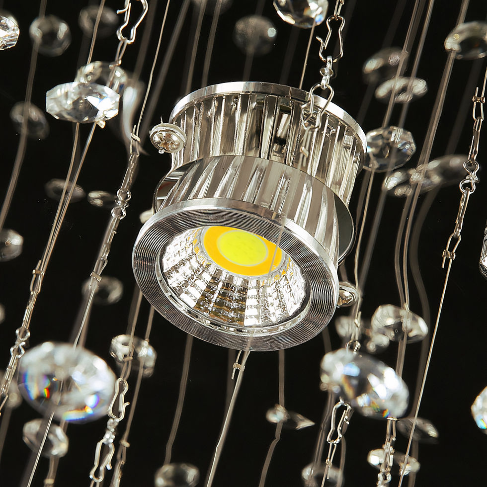 Thumbnail: Top down view of the Sphere Crystal Chandelier for Hotels by Elumin