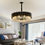 Thumbnail: Modern Raindrop Crystal Bead Pendant Light - Black & Gold Edition