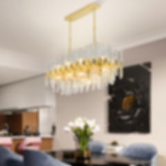 Dining room view the modern nordic crystal chandelier and pendant lights kitchen and dining edition by Elumin