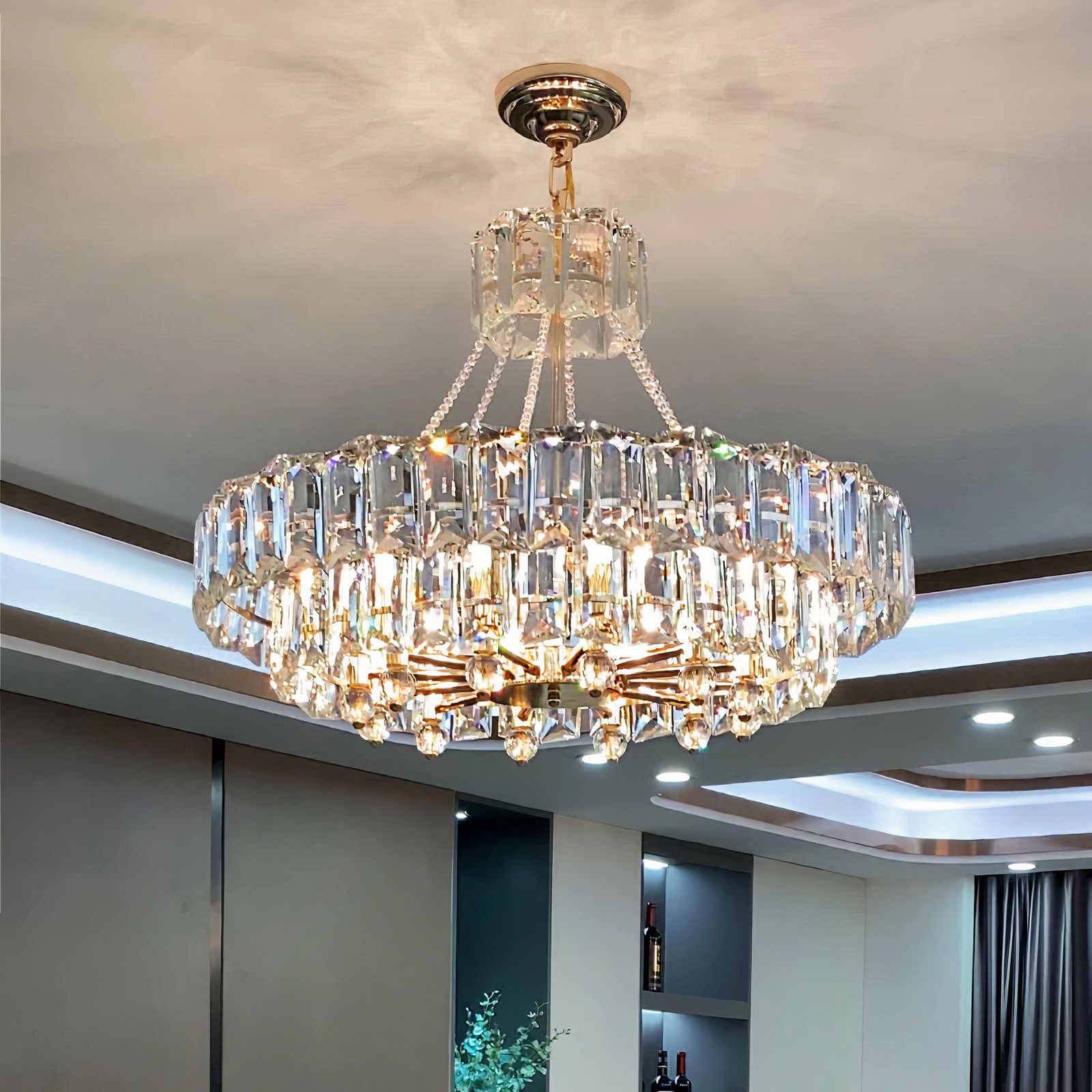 Bedroom view the classic Crystal Ceiling Lights by Elumin