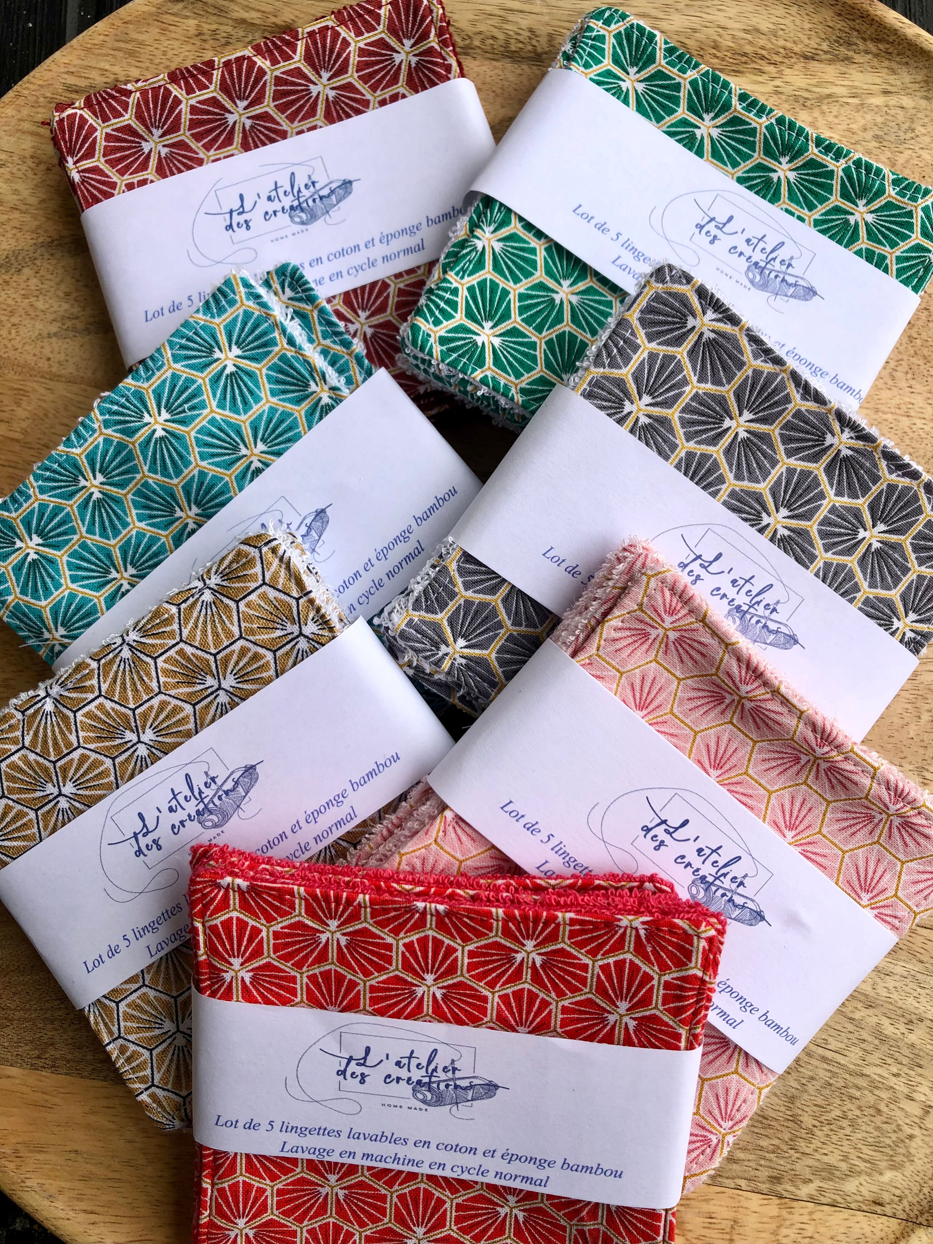 Lingettes en coton et éponge bambou motifs riad