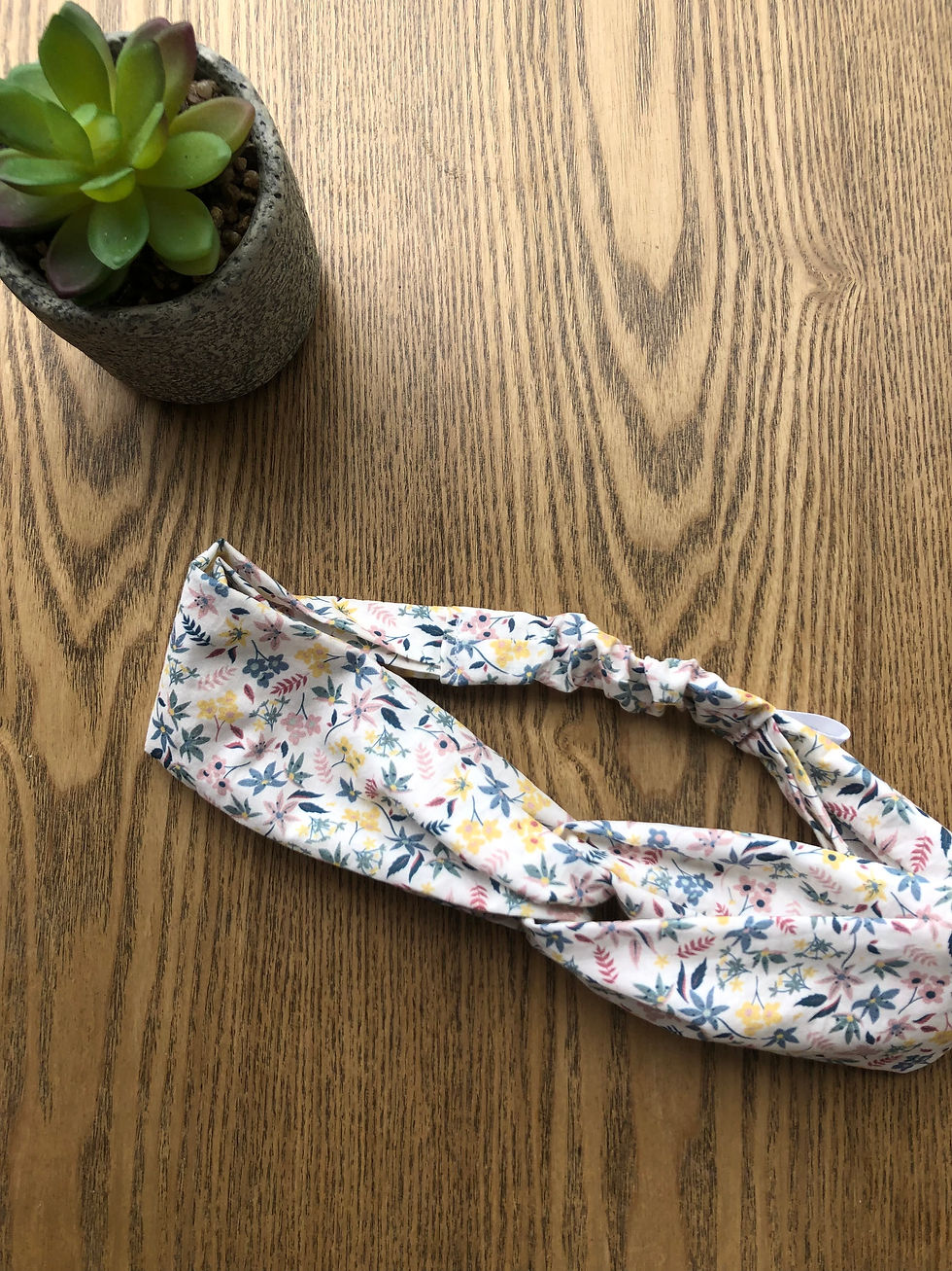 Miniature : Headband / bandeau en popeline de coton fleuri