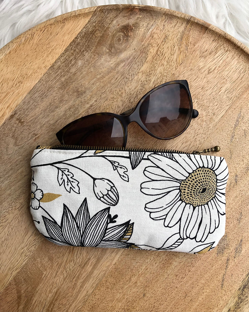 Miniature : Trousse / étui à lunettes en coton motifs multicolores