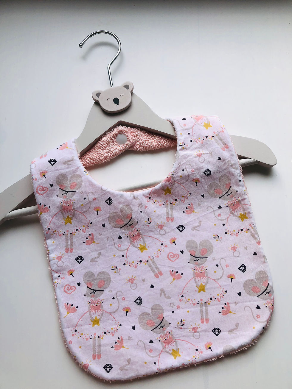 Miniature : Bavoir en coton et éponge motifs